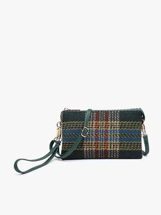 Jen & Co Riley Vegan Plaid Crossbody - Rust/Green PLAID/RUSTGREEN