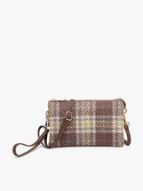 Jen & Co RIley Vegan Plaid Crossbody - Brown/Mustard BROWN/MUSTARD