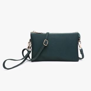 Jen & Co Riley Vegan Crossbody - Dark Emerald DARKEMERALD
