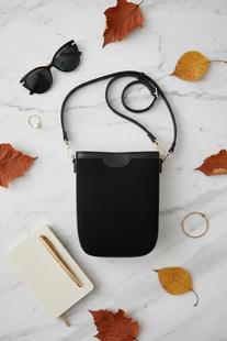 Jen & Co Myla Faux Suede Crossbody Bag BLACK