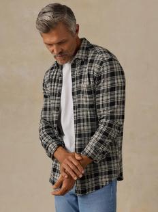 Faherty Men's Legend Sweater Shirt CHARCOALCOASTPLAID