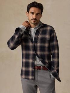 Faherty Men's Legend Sweater Shirt STORMOMBREPLAID