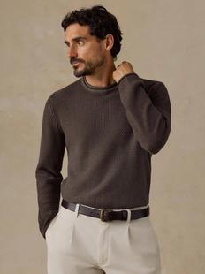 Faherty Men's Sunwashed Dockside Sweater COASTBROWN
