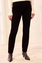 Tribal Women's Micro Cord Audrey Pull-On Slim Ankle Pants BLACK