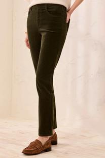 Tribal Women's Micro Cord Audrey Pull-On Slim Ankle Pants CEDARGREEN