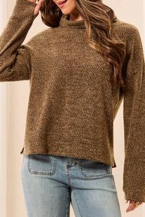 Tribal Women's Long Sleeve Funnel Neck Top DULLGOLD