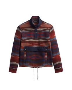Pendleton Women's Doublesoft Half-Snap Pullover CROWNPOINTBLUE/RED