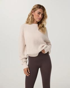 Vuori Women's Cotton Waffle Sweater MARSHMALLOW