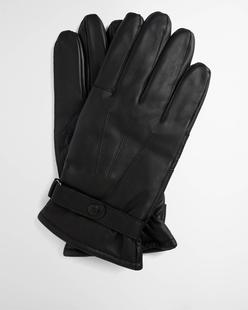 Barbour Men's Burnished Leather Thinsulate Gloves BLACK