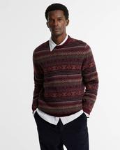 Barbour Men's Dalehead Fair Isle Crew Neck Sweater WINE