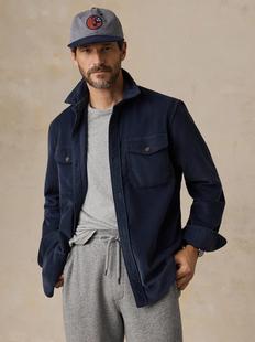 Faherty Men's Stretch Terry Corduroy Workshirt ABYSSNAVY