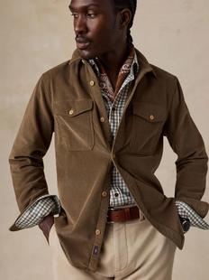 Faherty Men's Stretch Terry Corduroy Workshirt Alternate View
