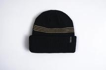 Autumn Headwear Mini Stripe Beanie BLACK
