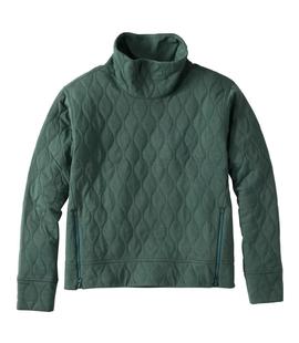 L.L.Bean Women's VentureSoft Quilted Funnelneck Pullover Regular DEEPSEAGREEN