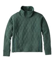 L.L.Bean Women's VentureSoft Quilted Funnelneck Pullover Regular DEEPSEAGREEN