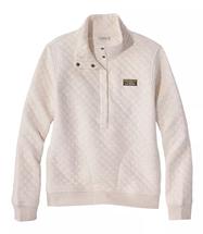 L.L.Bean Women's Quilted Half Snap Sweatshirt Regular OATMEALHEATHER