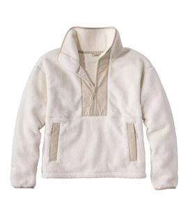 L.L.Bean Women's Mountainside Fleece 1/2 Zip Pullover Regular BONE
