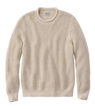 L.L. Bean Men's Bean's Organic Waffle Rollneck Crew Sweater Regular ANTIQUEWHITE