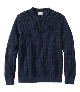 L.L. Bean Men's Bean's Organic Waffle Rollneck Crew Sweater Regular Alternate View