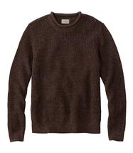 L.L. Bean Men's Bean's Organic Waffle Rollneck Crew Sweater Regular DEEPESTBROWN