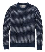 L.L.Bean Men's Bean's Organic Waffle Rollneck Crew Sweater Birdseye Regular CARBONNAVYBIRDSEYE