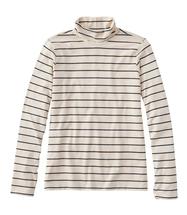 L.L. Bean Women's Soft Stretch Supima-Blend Tee, Turtleneck Stripe SAILCLOTH/CLASSICNAVY