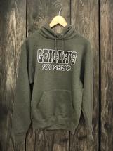 Geiger's x Wild Northland Unisex Ski Shop Hooded Sweatshirt DKGREENHEATHER
