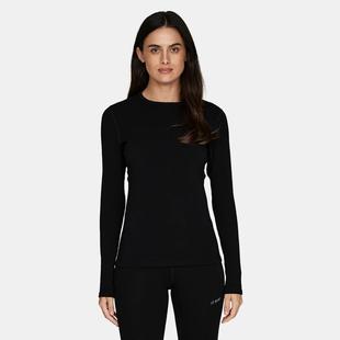 Le Bent Women's Heavyweight Antarctic Grid Fleece Crew BLACK