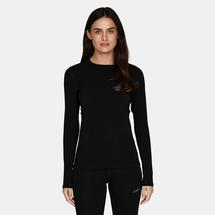 Le Bent Women's Heavyweight Antarctic Grid Fleece Crew BLACK