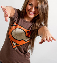 GV ART & DESIGN WOMENS BROWN SUPERMAN TEE