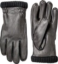 HESTRA MENS DEERSKIN PRIMALOFT RIB GLOVE BLACK