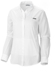 COLUMBIA WOMENS PFG TAMIAMI™ II LONG SLEEVE SHIRT - WHITE