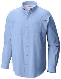 COLUMBIA MENS PFG TAMIAMI II LONG SLEEVE SHIRT SAIL