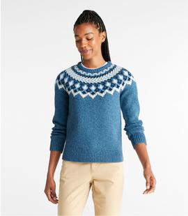 L.L. Bean Women's Bean's Classic Ragg Wool Sweater, Crewneck Fair Isle Alternate View