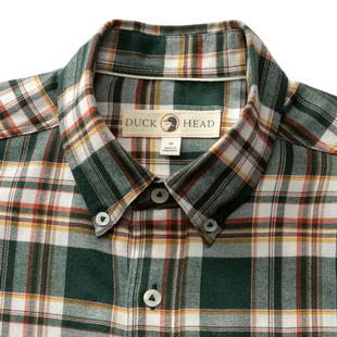 Duck Head Men's Long Sleeve Cotton Flannel Sport Shirt - Pinewell Plaid Alternate View