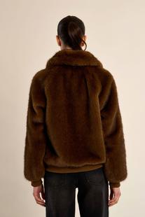 Molly Bracken Women's Fuax Fur Zip Front Jacket Alternate View