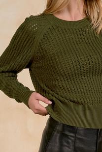 Elan Women's Raglan Crewneck Sweater Alternate View